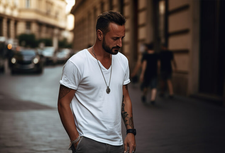 How to style man chains with a casual outfit?